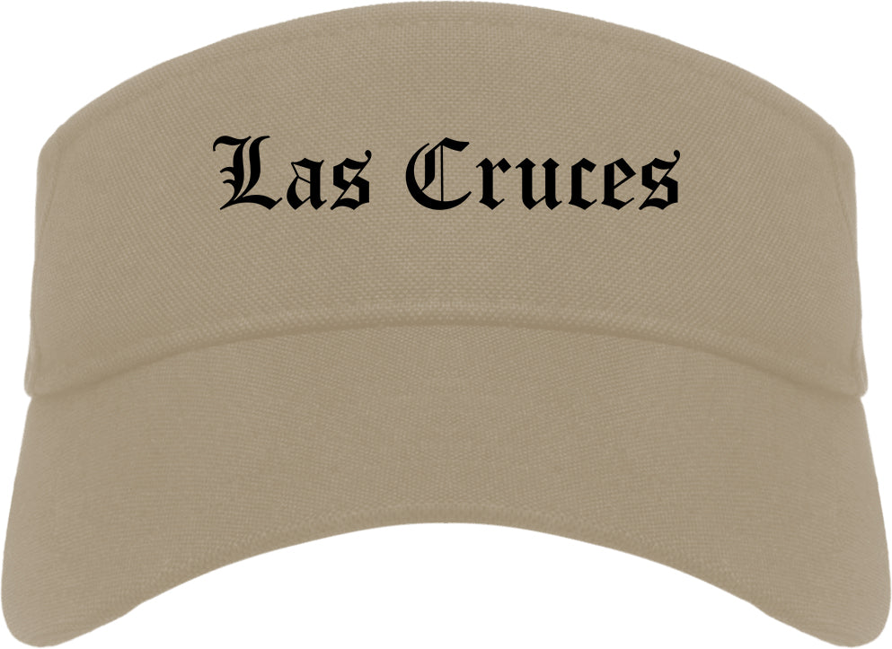 Las Cruces New Mexico NM Old English Mens Visor Cap Hat Khaki