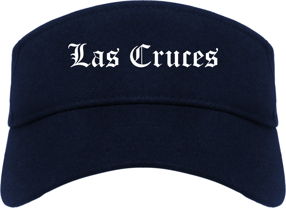 Las Cruces New Mexico NM Old English Mens Visor Cap Hat Navy Blue
