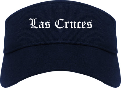 Las Cruces New Mexico NM Old English Mens Visor Cap Hat Navy Blue