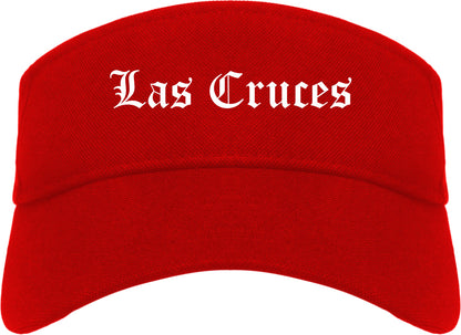 Las Cruces New Mexico NM Old English Mens Visor Cap Hat Red