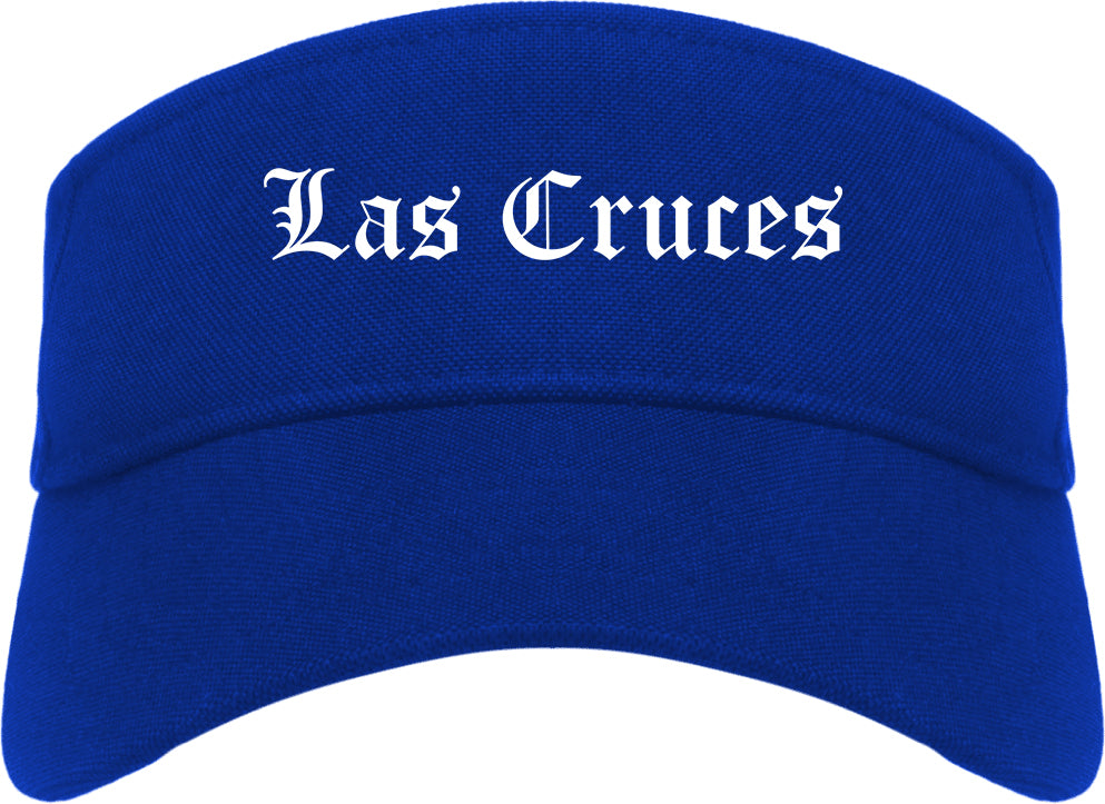 Las Cruces New Mexico NM Old English Mens Visor Cap Hat Royal Blue