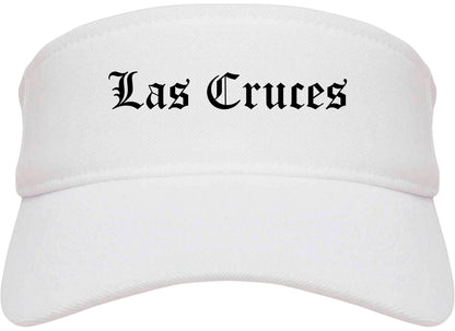 Las Cruces New Mexico NM Old English Mens Visor Cap Hat White