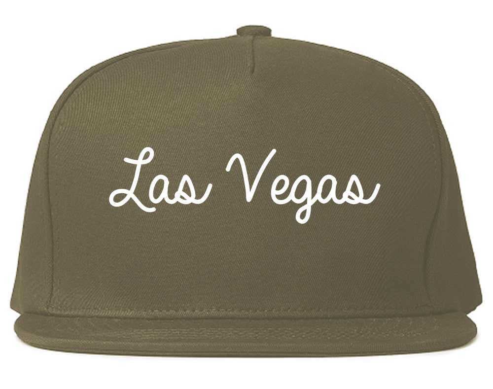 Las Vegas Nevada NV Script Mens Snapback Hat Grey