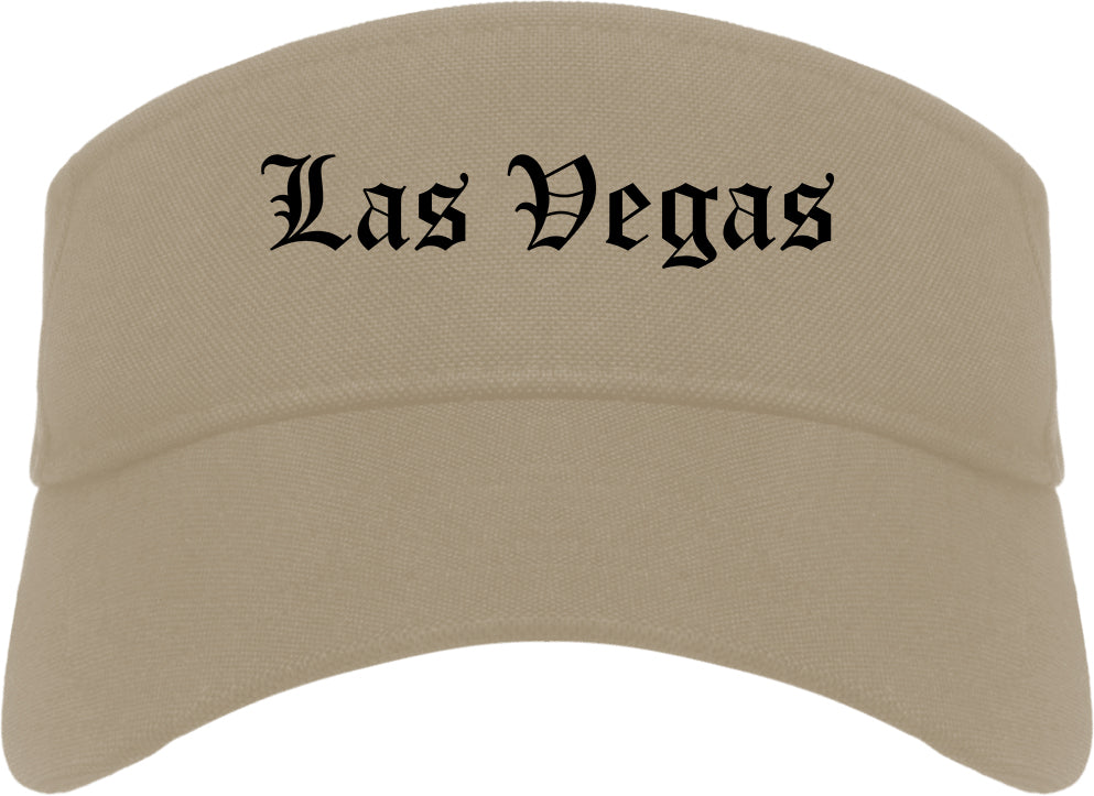 Las Vegas Nevada NV Old English Mens Visor Cap Hat Khaki