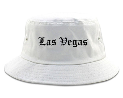 Las Vegas Nevada NV Old English Mens Bucket Hat White