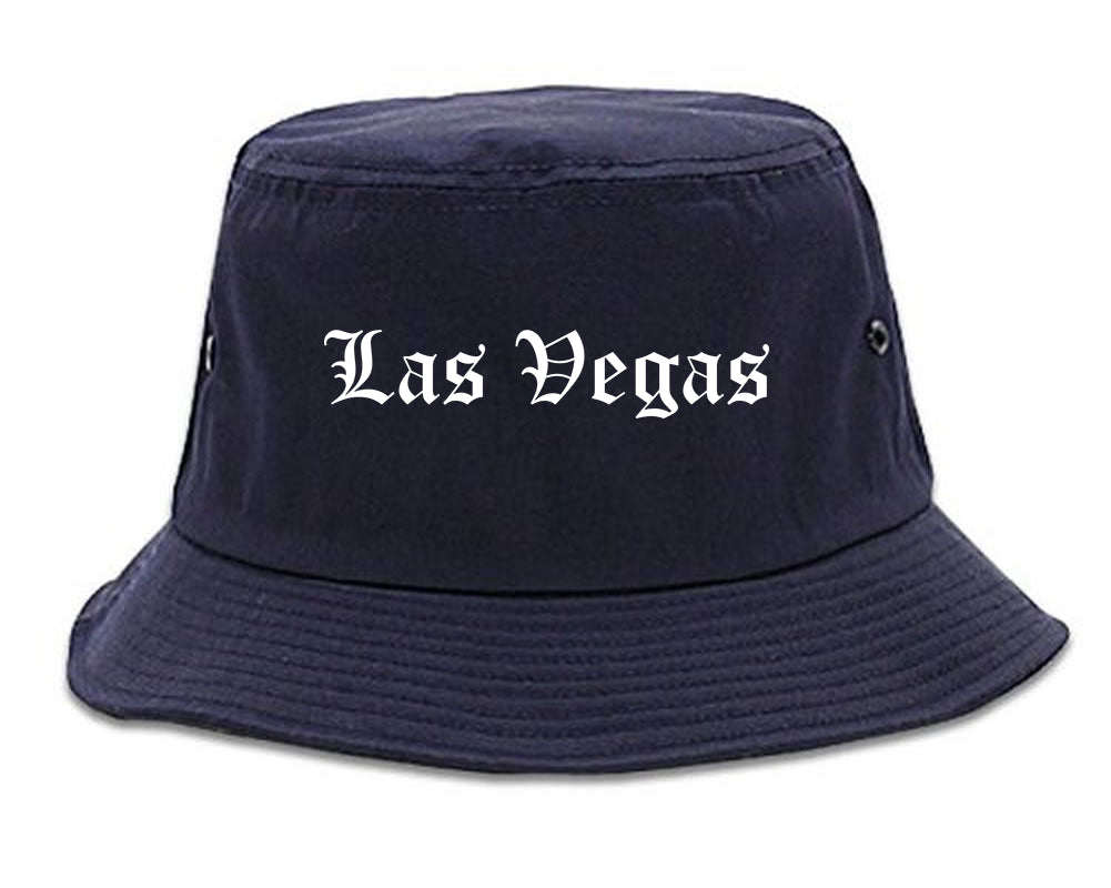 Las Vegas New Mexico NM Old English Mens Bucket Hat Navy Blue