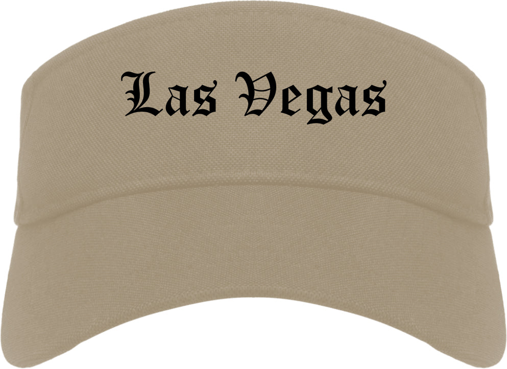 Las Vegas New Mexico NM Old English Mens Visor Cap Hat Khaki