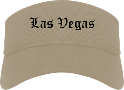 Las Vegas New Mexico NM Old English Mens Visor Cap Hat Khaki