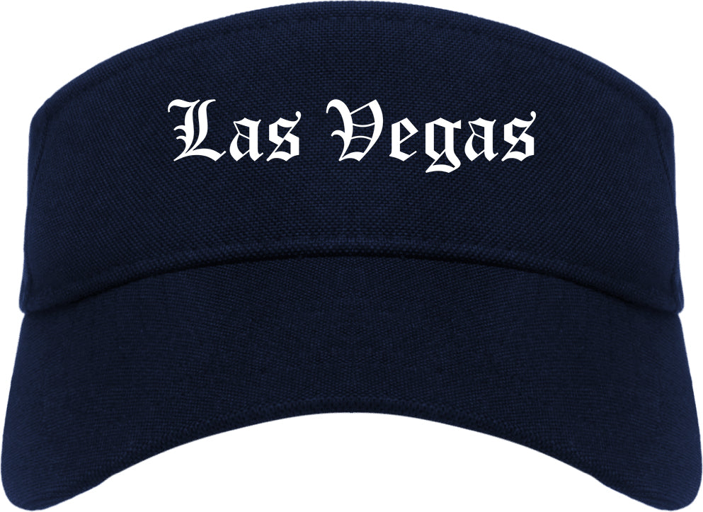 Las Vegas New Mexico NM Old English Mens Visor Cap Hat Navy Blue