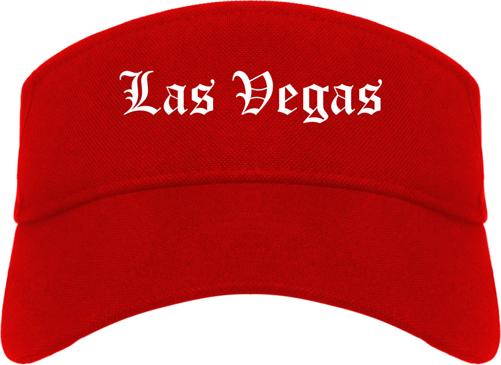 Las Vegas New Mexico NM Old English Mens Visor Cap Hat Red