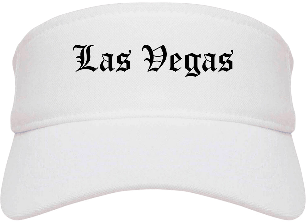 Las Vegas New Mexico NM Old English Mens Visor Cap Hat White