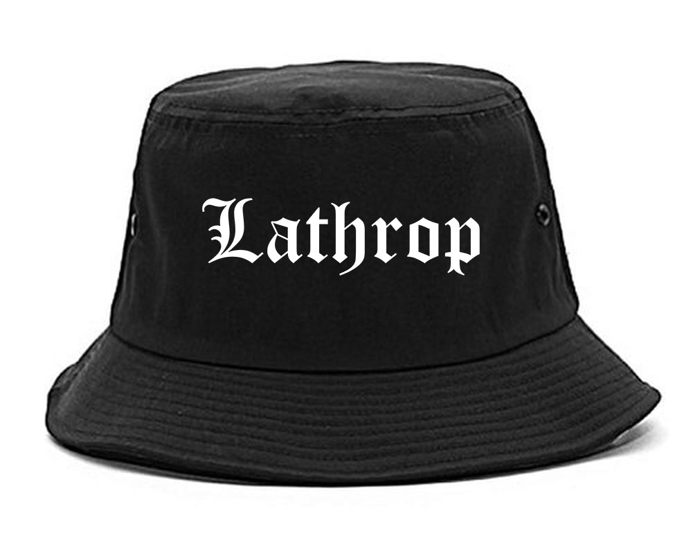 Lathrop California CA Old English Mens Bucket Hat Black