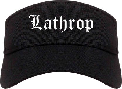Lathrop California CA Old English Mens Visor Cap Hat Black
