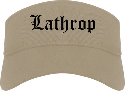 Lathrop California CA Old English Mens Visor Cap Hat Khaki