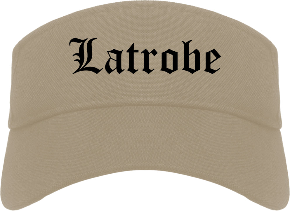 Latrobe Pennsylvania PA Old English Mens Visor Cap Hat Khaki