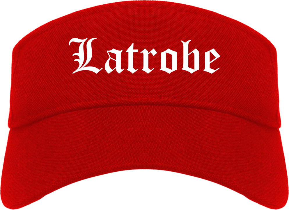 Latrobe Pennsylvania PA Old English Mens Visor Cap Hat Red