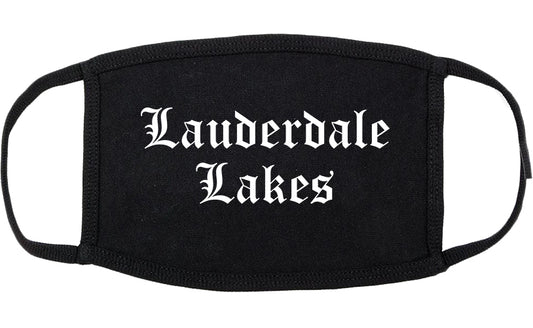 Lauderdale Lakes Florida FL Old English Cotton Face Mask Black