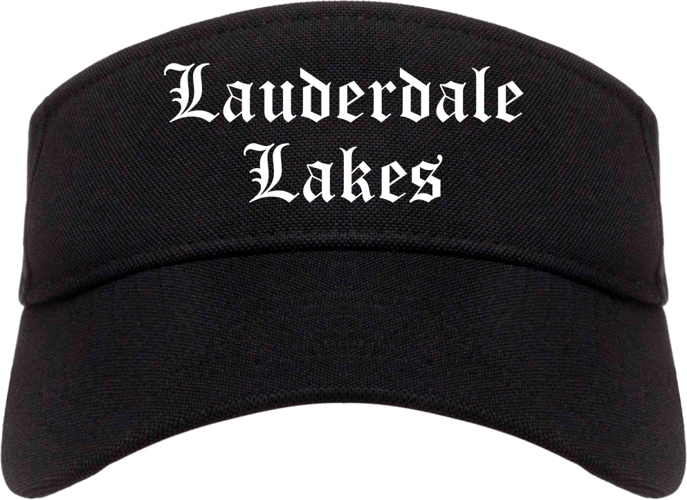 Lauderdale Lakes Florida FL Old English Mens Visor Cap Hat Black