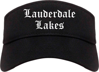 Lauderdale Lakes Florida FL Old English Mens Visor Cap Hat Black