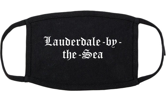Lauderdale by the Sea Florida FL Old English Cotton Face Mask Black