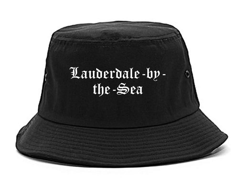 Lauderdale by the Sea Florida FL Old English Mens Bucket Hat Black