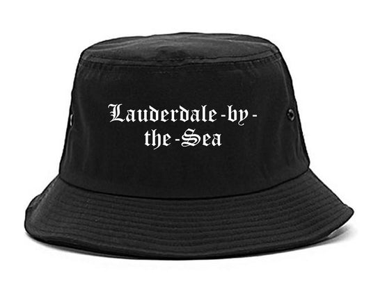 Lauderdale by the Sea Florida FL Old English Mens Bucket Hat Black
