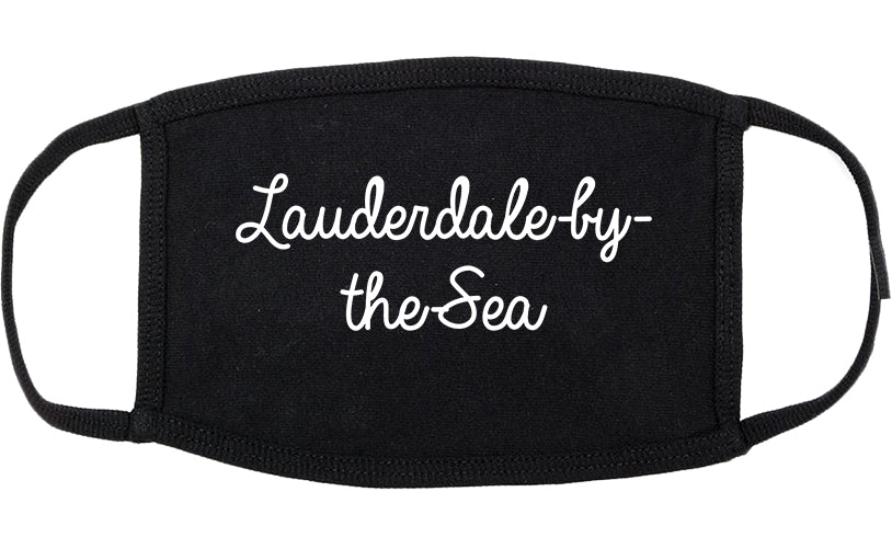 Lauderdale by the Sea Florida FL Script Cotton Face Mask Black