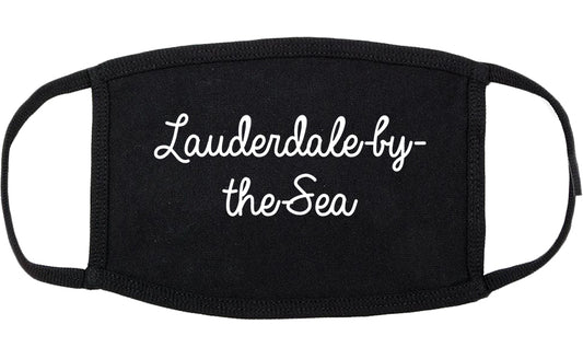 Lauderdale by the Sea Florida FL Script Cotton Face Mask Black