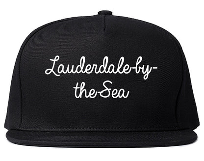 Lauderdale by the Sea Florida FL Script Mens Snapback Hat Black