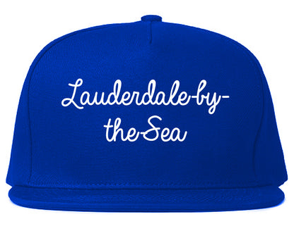 Lauderdale by the Sea Florida FL Script Mens Snapback Hat Royal Blue