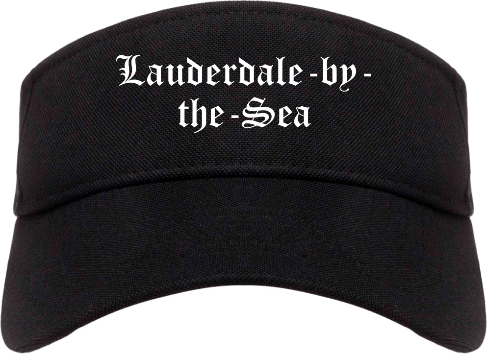 Lauderdale by the Sea Florida FL Old English Mens Visor Cap Hat Black