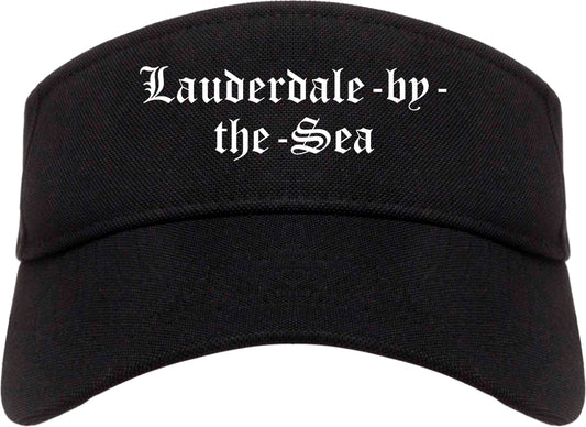 Lauderdale by the Sea Florida FL Old English Mens Visor Cap Hat Black