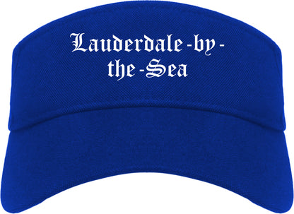 Lauderdale by the Sea Florida FL Old English Mens Visor Cap Hat Royal Blue