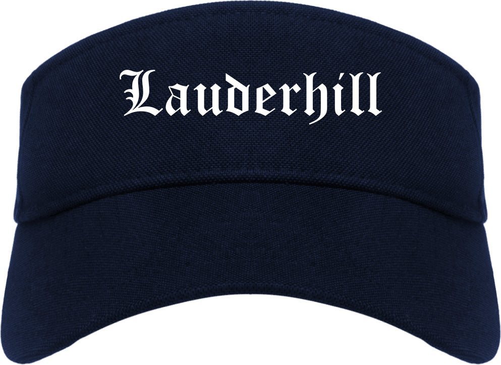 Lauderhill Florida FL Old English Mens Visor Cap Hat Navy Blue