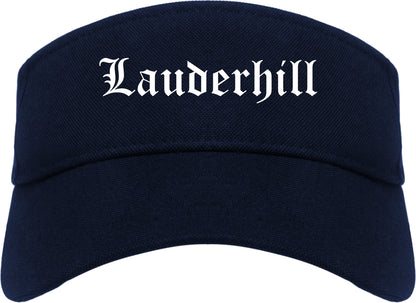 Lauderhill Florida FL Old English Mens Visor Cap Hat Navy Blue