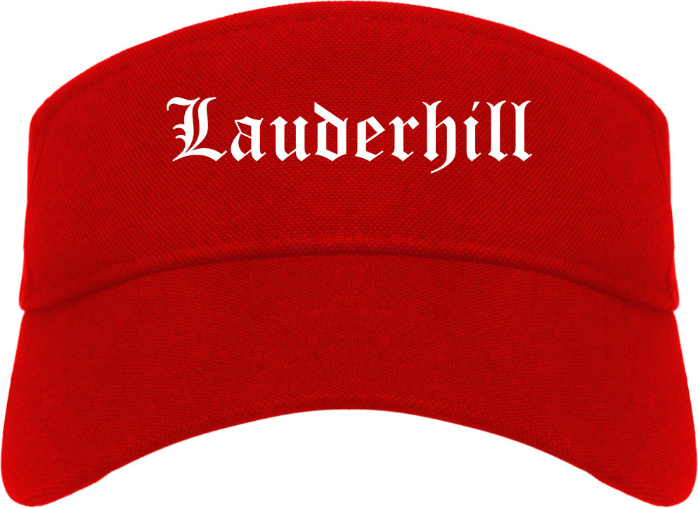 Lauderhill Florida FL Old English Mens Visor Cap Hat Red