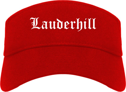 Lauderhill Florida FL Old English Mens Visor Cap Hat Red