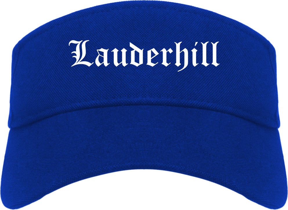 Lauderhill Florida FL Old English Mens Visor Cap Hat Royal Blue