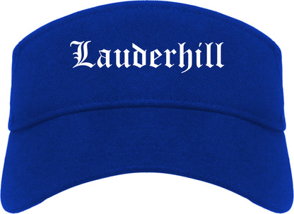 Lauderhill Florida FL Old English Mens Visor Cap Hat Royal Blue