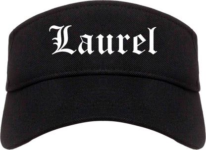 Laurel Mississippi MS Old English Mens Visor Cap Hat Black