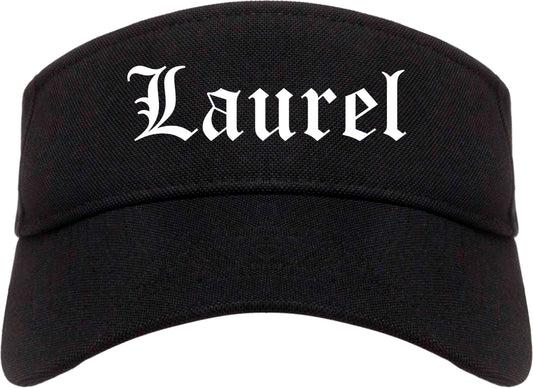 Laurel Mississippi MS Old English Mens Visor Cap Hat Black