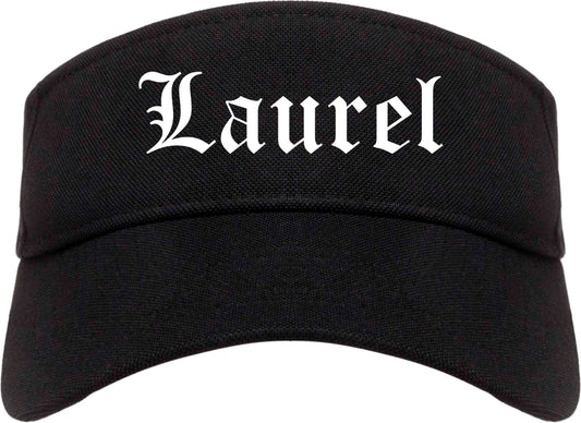 Laurel Montana MT Old English Mens Visor Cap Hat Black