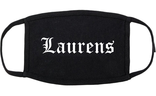 Laurens South Carolina SC Old English Cotton Face Mask Black