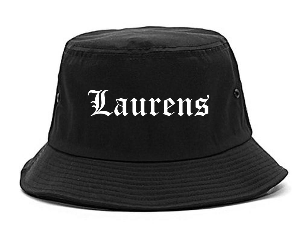 Laurens South Carolina SC Old English Mens Bucket Hat Black