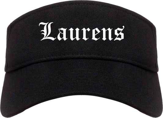 Laurens South Carolina SC Old English Mens Visor Cap Hat Black