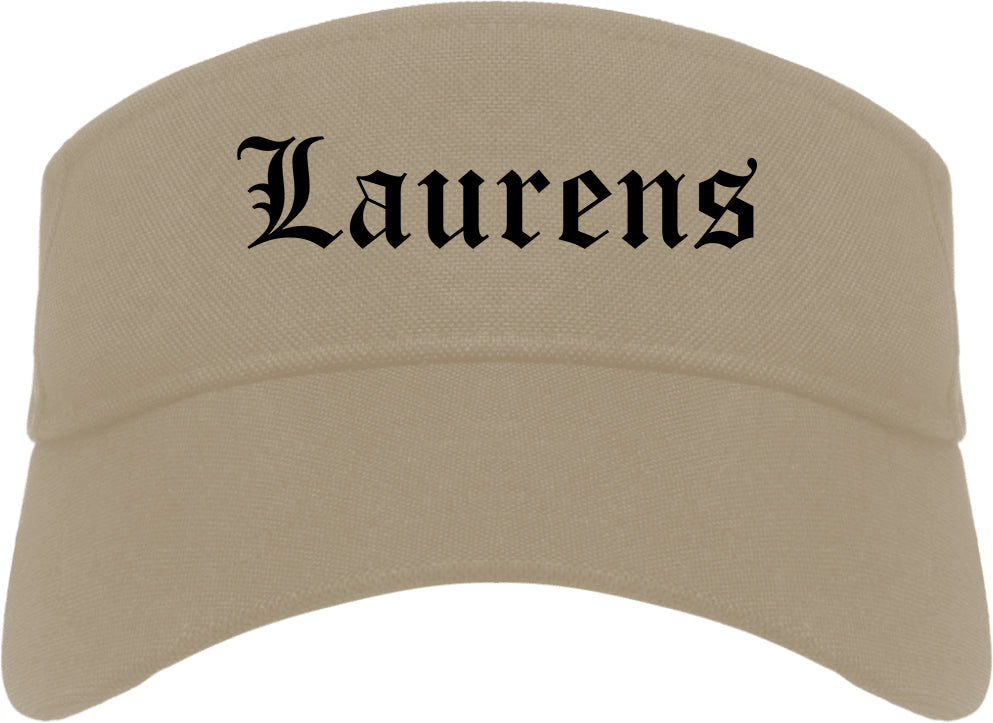 Laurens South Carolina SC Old English Mens Visor Cap Hat Khaki