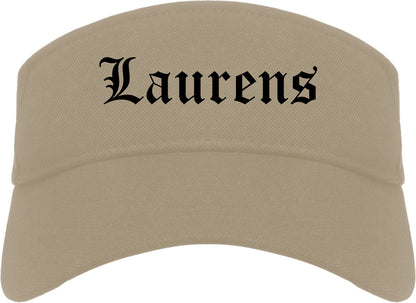 Laurens South Carolina SC Old English Mens Visor Cap Hat Khaki
