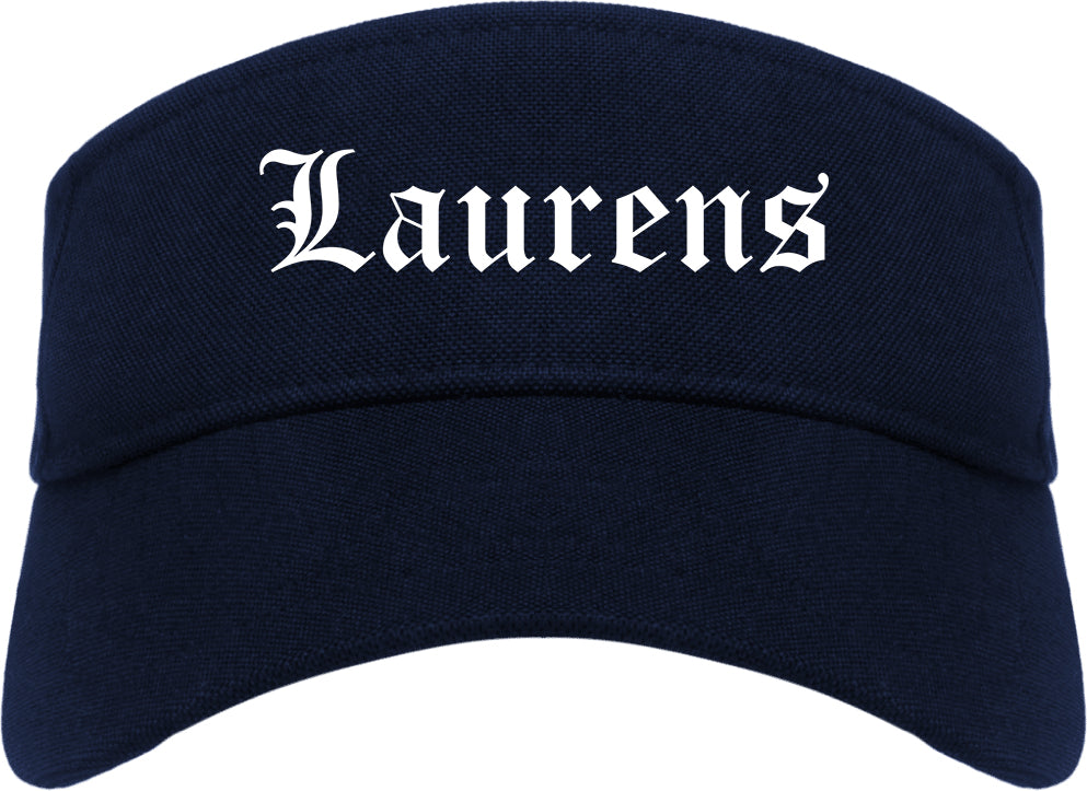 Laurens South Carolina SC Old English Mens Visor Cap Hat Navy Blue