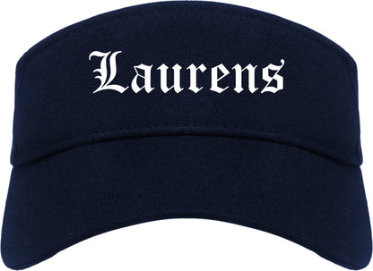 Laurens South Carolina SC Old English Mens Visor Cap Hat Navy Blue