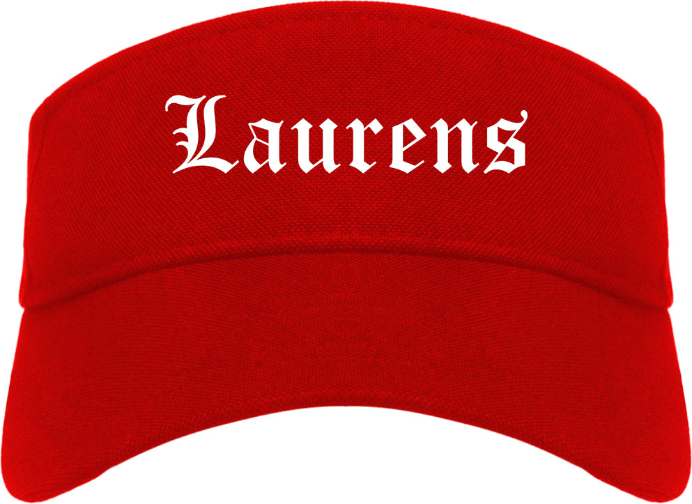 Laurens South Carolina SC Old English Mens Visor Cap Hat Red